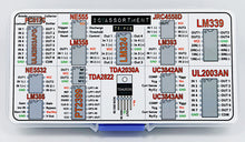 Load image into Gallery viewer, IC Assortment Box 75 pcs, PC817c, NE555, LM358, LM324, JRC4558D, LM393, LM339, NE5532, LM386, PT2399, TDA2822, TDA2030A, UC3842AN, UC3843AN, ULN2803APG, ULN2003AN and Sockets